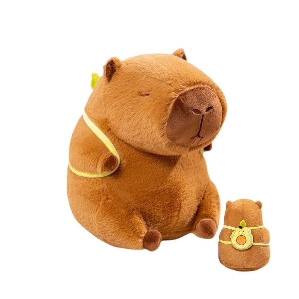 AALLYN Peluche Capybara - Jouet Capybara Animal en Peluche Mignon,Oreiller de poupée en Peluche Marron Doux et Confortable, p