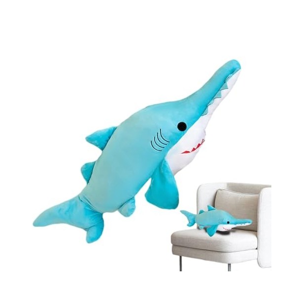 lembrd Animal en Peluche de Requin | Oreiller câlin de Requin Jouet - Oreiller de Corps de Requin sûr et Non Irritant, Doux e