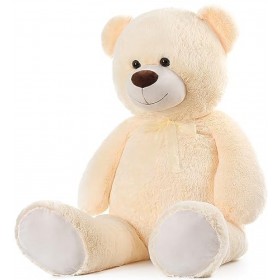 MorisMos Ours en Peluche Geant XXL 130cm, Kawaii Nounours Geante Beige, Grand Teddy Bear Douce, Idée Cadeau Noël pour Bebe En