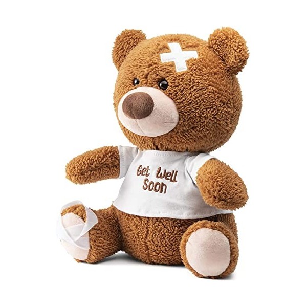 Prextex Ours en Peluche Get Well Soon 12 pouces/30 cm - Ours en Peluche Doux pour Enfants, Cadeau Animal Get Well Soon pour H