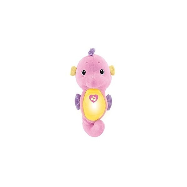 Fisher-Price Petit HippocLampe, veilleuse bébé en peluche, jouet musical et lumineux rose, dès la naissance, DGH83