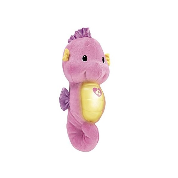 Fisher-Price Petit HippocLampe, veilleuse bébé en peluche, jouet musical et lumineux rose, dès la naissance, DGH83