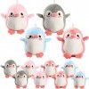 Kasyat 12 Pièces Mini Jouet Animal Pingouin en Peluche de Noël, Poupée Petit Bébé Pingouin Mignon en Peluche Pendentif de Sac