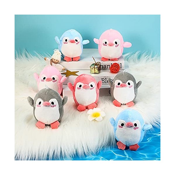 Kasyat 12 Pièces Mini Jouet Animal Pingouin en Peluche de Noël, Poupée Petit Bébé Pingouin Mignon en Peluche Pendentif de Sac