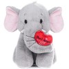 My OLi Éléphant en peluche douce avec cœur rouge - 20,3 cm - Jouet en peluche pour bébés, enfants, garçons, filles et amoureu