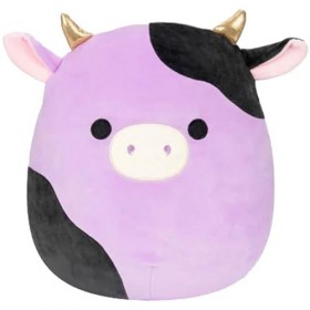 Squishmallows Lot de 3 mini peluches Alexie la vache violette, Kervena le champignon Tie Dye et Aksel lAxolotl – Licence off