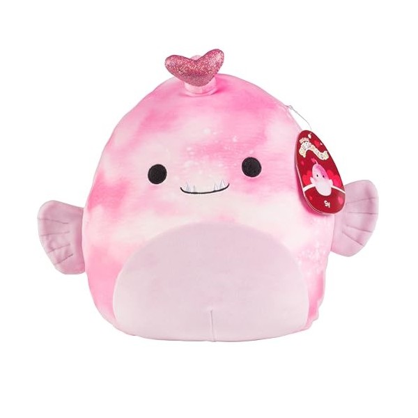 Squishmallows Peluche Sy the Anglerfish de 25,4 cm pour la Saint-Valentin – Licence officielle Kellytoy – Jouet en peluche do