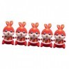 ibasenice 5 Pièces Tang Costume Lapin Poupée en Peluche Lapin Animal en Peluche Zodiaque Lapin en Peluche Feng Shui Animal Fi