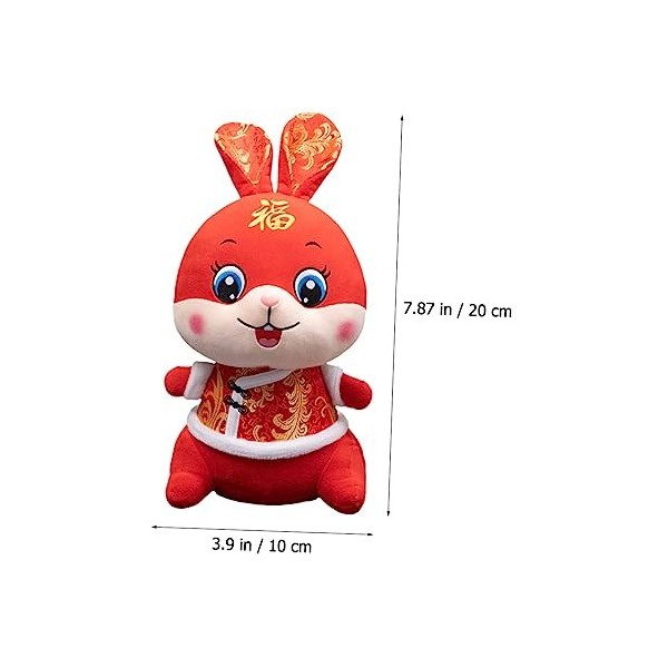 ibasenice 5 Pièces Tang Costume Lapin Poupée en Peluche Lapin Animal en Peluche Zodiaque Lapin en Peluche Feng Shui Animal Fi