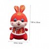 ibasenice 5 Pièces Tang Costume Lapin Poupée en Peluche Lapin Animal en Peluche Zodiaque Lapin en Peluche Feng Shui Animal Fi