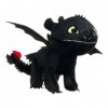 Peluche géante Dragons : krokmou Dragon Noir 90 cm - Set Grande Peluche Licence XXL + 1 Carte Tigre - Enfant