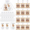 Zhanmai Lot de 12 mini ours en peluche - Cadeau de condoléances pour enfants - Carte cadeau inspirante en organza blanc styl