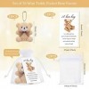 Zhanmai Lot de 12 mini ours en peluche - Cadeau de condoléances pour enfants - Carte cadeau inspirante en organza blanc styl