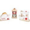 Small Foot 11684 Set dappareils, Cuisine pour Enfants en 3 Parties en Bois, à partir de 3 Ans Toys, Multicolore