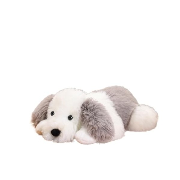 VOTIVA Jouets en Peluche Poupée de Chien Bicolore à Poils Longs, Jouet en Peluche, Fourrure couchée, Chiot Mignon, poupée de 