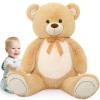 MorisMos Ours en Peluche Géant avec Love, 130 cm XXL Grand Ours Peluche Brun Nounours Geant Kawaii Animaux en Peluch Teddy Ca