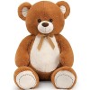 MorisMos Ours en Peluche Géant avec Love, 130 cm XXL Grand Ours Peluche Brun Nounours Geant Kawaii Animaux en Peluch Teddy Ca