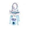 Smoby - La Reine des Neiges - Coiffeuse 2 en 1 - Tabouret + 10 Accessoires Inclus - Miroir Orientable - Dès 3 Ans - 320244