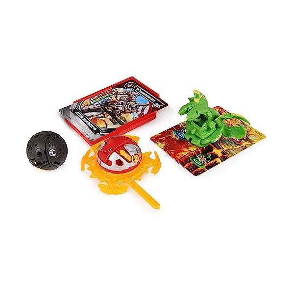 BAKUGAN 3.0 - STARTER PACK NOUVELLE GENERATION - Nillious, Hammerhead Et Dragonoid Special Attack, 1 Anneau de Combat, 1 Cart