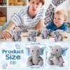 Jenaai Lot de 12 animaux en peluche éléphant en peluche pour fête prénatale, garçons et filles, fête danniversaire, cadeau c