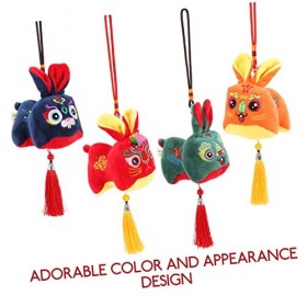 ibasenice 12 Pièces Lapin Chinois Zodiaque Feng Shui Ornements Année du Lapin Poupée Animaux en Peluche Lapin en Peluche Joue