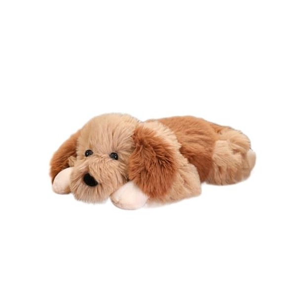 Jouets en peluche Poupée de chien bicolore à poils longs, jouet en peluche, fourrure couchée, chiot mignon, poupée de chiffon