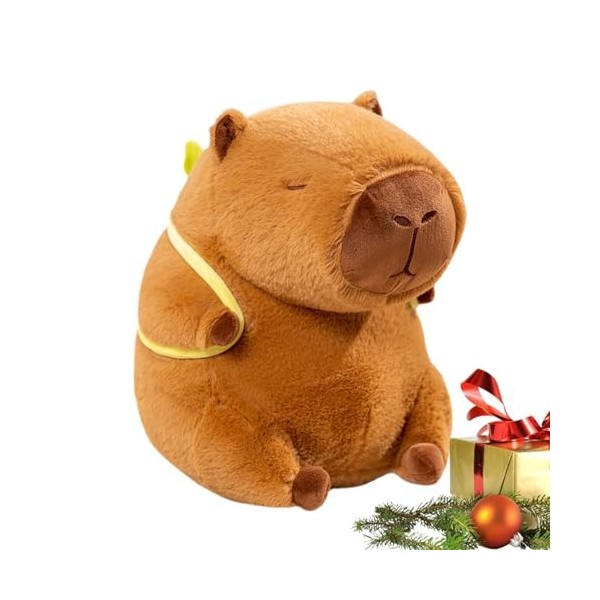 LEVABE Capybara farci,Jouet Capybara Animal en Peluche Mignon - Oreiller de poupée en Peluche Marron Doux et Confortable, pou