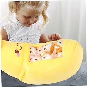 CHILDWEET 1 Jeu Oreiller Banane Oreiller en Peluche Amovible Animaux en Peluche pour Singe Pelucheux Banane Kawaii Animal en 