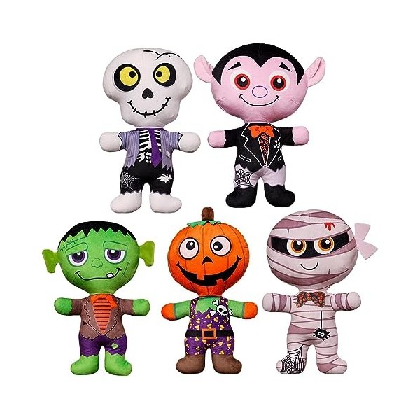 NEFLUM La Série dhorreur dhalloween, Drôle Creative Vampire Momie Pumpkin Man Skeleton Man Plush Doll, Scary Role Plushie S