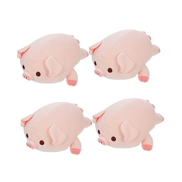 Toyvian 4 Pièces Poupée Cochon Oreiller en Peluche Cochon pour Enfants Morgrem Plush Canapé Enfant Peluche Douce à Câliner Co