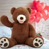 MorisMos Ours en Peluche Geant XXL 130cm, Kawaii Nounours Geante Marron Foncé Douce Mignonne Grand, Idée Cadeau Noël pour Beb