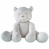 Noukies - N2012.80 Peluche Tigre Milo, 80cm, Veloudoux, Gris/Blanc