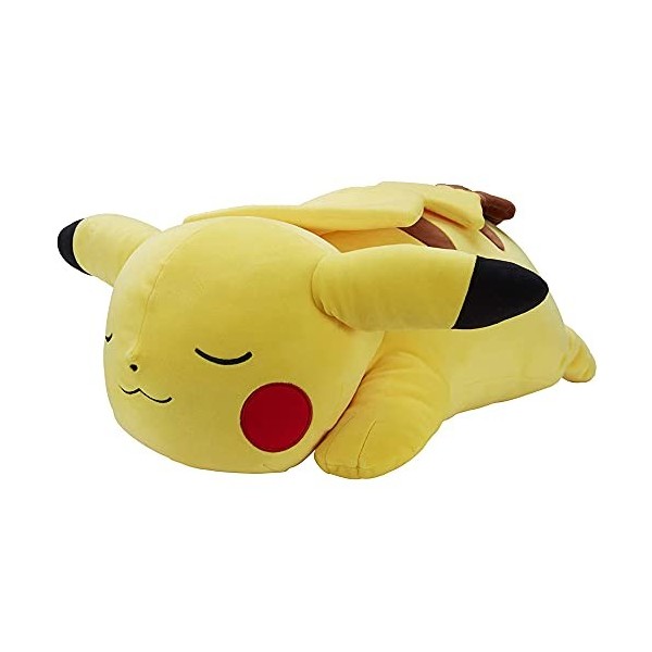 Pokémon Pikachu endormi en peluche 45,7 cm – Éventails indispensables – Parfait pour les voyages, les trajets en voiture, la 