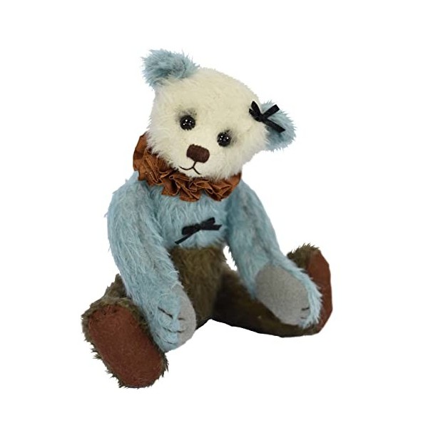 Clemens Ours en peluche Melba 25 cm Blanc/bleu/vert