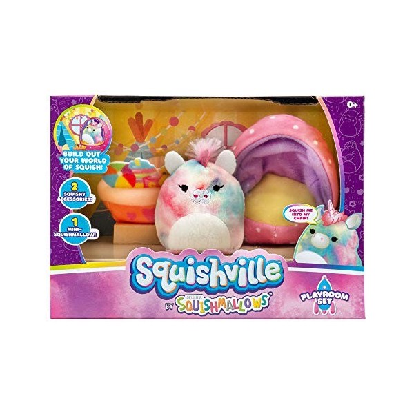 Squishville Squishmallows Ensemble daccessoires de Chambre en Peluche