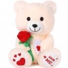Chalyna Chalyna-Plush Stuffed-86 25cm Peluche de Saint Valentin Animal en Jouet Nounours Chiot Chien avec Coeur Rose pour Pet