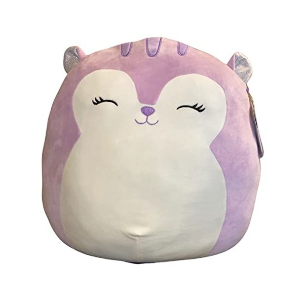 Squishmallow Peluche officielle Kellytoy Wildlife Zoo Squad - Jouet en peluche souple - Écureuil Sydnee Squirrel, 20,3 cm 