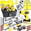 NCKIHRKK 72 Pièces Boite a Outils Enfant, Outils Enfant Outils de Construction et Accessoires, Etablie Bricolage Enfants, Cai