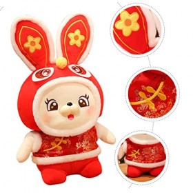 Totority 3Pcs Année du Lapin Mascotte Lapin du Zodiaque Mascotte Lapin en Peluche Jouet Lapin en Peluche Lapin Chinois Zodiaq