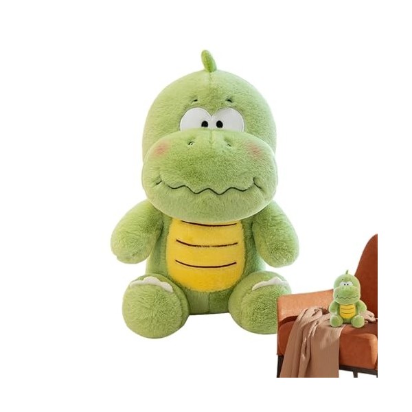 CENMOO Peluche Dinosaure, Dinosaure en Peluche,Dessin animé Vert Animaux en Peluche Dinosaure - Spft Coussin décoratif pour l