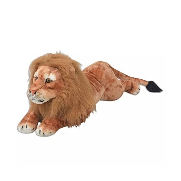 Festnight Lion en Peluche Marron XXL Jouet en Peluche pour Enfant 138 x 39 cm