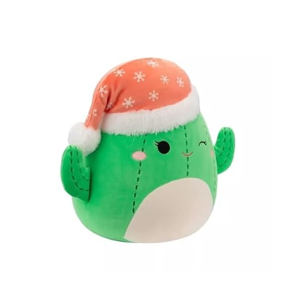 Squishmallows Maritza Cactus avec bonnet de Père Noël en peluche Taille moyenne 30,5 cm