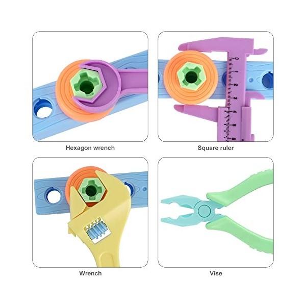 Veluoess 79 Pièces Jouet Doutil pour Enfant, Jeux Bricolage Boîte à Outils Jouet Doutil de Jeu de Simulation Outils de Cons