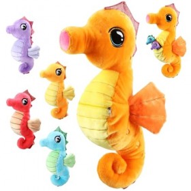 Shappy Lot de 5 hippocampes en peluche de 43,2 cm en peluche avec 4 bébés mignons dans le ventre - Hippocampe en peluche douc