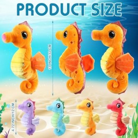 Shappy Lot de 5 hippocampes en peluche de 43,2 cm en peluche avec 4 bébés mignons dans le ventre - Hippocampe en peluche douc