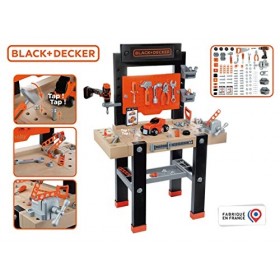 Smoby - Black+Decker - Etabli Bricolo Center - Jouet Bricolage Enfant - 92 Accessoires - 1 Perceuse + Voiture à Construire - 