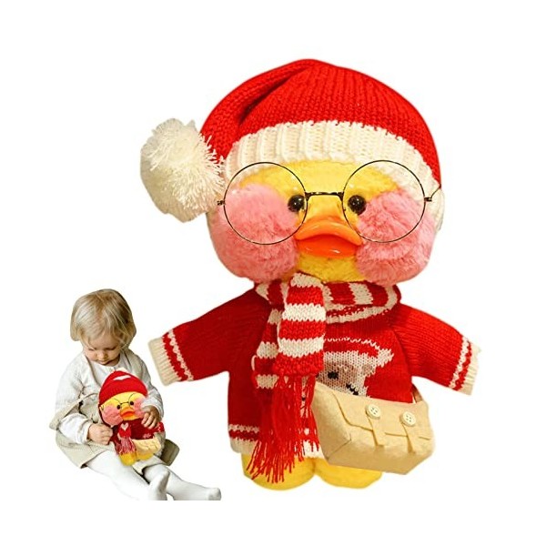 5 canards en peluche doux jaune avec accessoires Noël – 30 cm avec chapeau Noël et costume, cadeaux pour enfants Kot-au