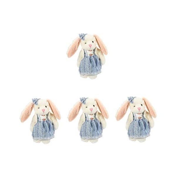 Toyvian 4 Pièces Lapin en Peluche Peluches pour Garçons Jouets pour Bébés Peluches pour Bébés Jouets pour Enfants Jouet pour 