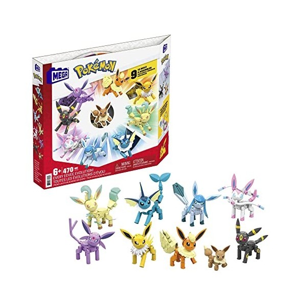 MEGA Pokémon, Coffret évolutions dEvoli, jeu de construction, 470 pièces, pour enfant dès 6 ans, GFV85