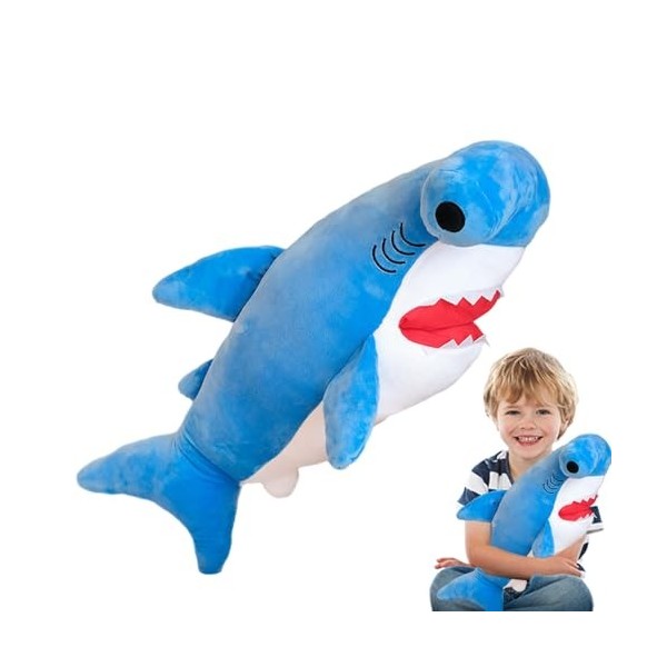 Oldmoom Requin Plushie - Jouet en Peluche Requin - Oreiller de Corps en Peluche de Requin en Peluche, Chaud et Ergonomique, C